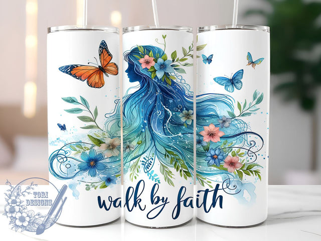 Bible Verse Religious 20oz Skinny Tumbler, Flower Girl Tumbler Png, Straight & Tapered Tumbler Wrap, Instant Digital Download Sublimation ToriDesigns 