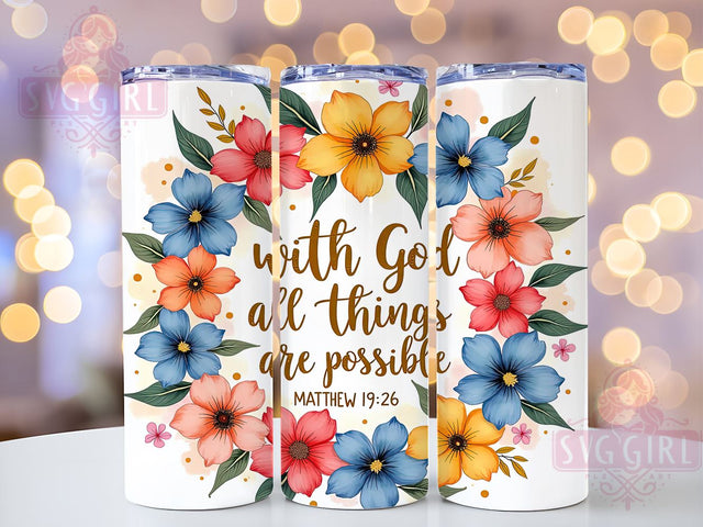 Bible Verse Religious 20oz Tumbler Wrap Sublimation Design, Straight Tapered Tumbler Wrap, Inspirational Tumbler Png, Instant Digital Download Sublimation SvggirlplusArt 