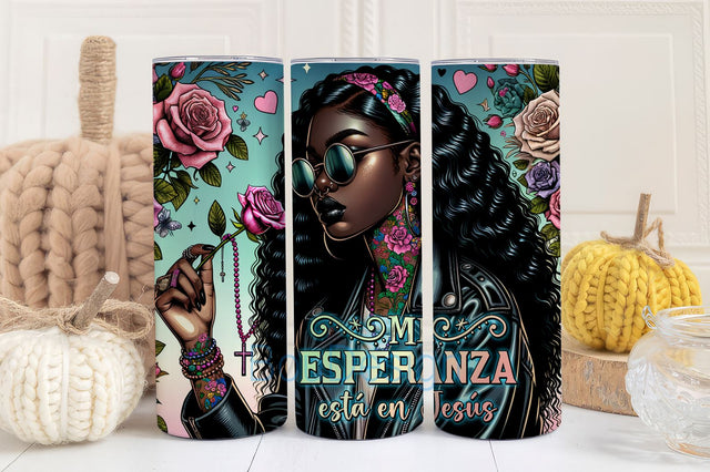 Bible Verse Spanish 20oz Design, Versiculo en espanol 20oz wrap, Digital Sublimation design, Mi esperanza esta en Jesus, 20oz spanish Design Sublimation BouDesign 