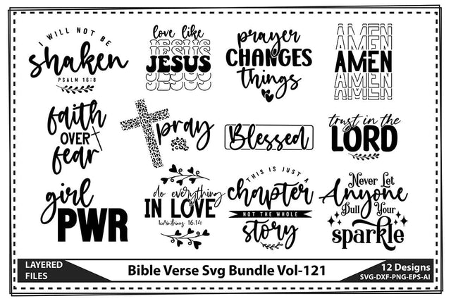 Bible Verse Svg Bundle Vol-121 SVG shah alam 