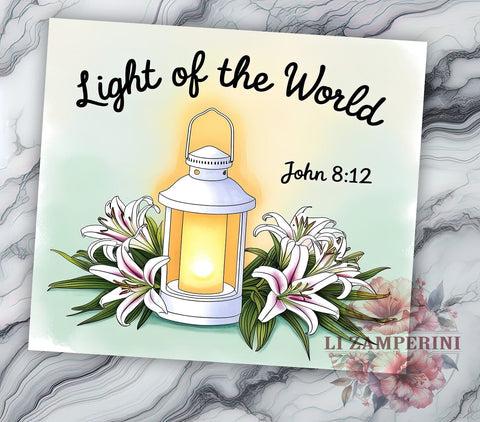 Bible Verse Tumbler, Christian Gift, Faith-Based Design, Inspirational Drinkware, Tumbler Wrap PNG, Religious Sublimation, Light of the World, Spiritual Gift Sublimation Li Zamperini 