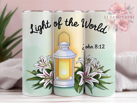 Bible Verse Tumbler, Christian Gift, Faith-Based Design, Inspirational Drinkware, Tumbler Wrap PNG, Religious Sublimation, Light of the World, Spiritual Gift Sublimation Li Zamperini 