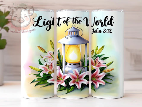 Bible Verse Tumbler, Christian Gift, Light of the World, Faith-Based Design, Inspirational Tumbler, 20oz Tumbler Wrap, Religious Sublimation, Digital Download Sublimation Lara' s Designs 
