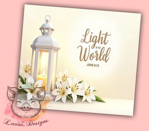 Bible Verse Tumbler, Christian Gift, Light of the World, Faith-Based Design, Inspirational Tumbler, 20oz Tumbler Wrap, Religious Sublimation, Digital Download Sublimation Lara' s Designs 