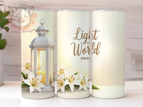 Bible Verse Tumbler, Christian Gift, Light of the World, Faith-Based Design, Inspirational Tumbler, 20oz Tumbler Wrap, Religious Sublimation, Digital Download Sublimation Lara' s Designs 