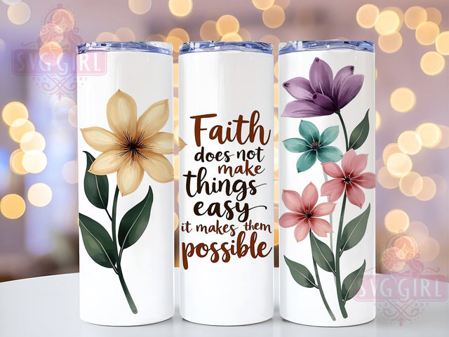 Bible Verse Tumbler, Faith Motivational Gift, Religious Sublimation, 20oz Tumbler Wrap, Christian Decor, Digital Download, Inspirational Drinkware Sublimation SvggirlplusArt 