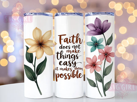 Bible Verse Tumbler, Faith Motivational Gift, Religious Sublimation, 20oz Tumbler Wrap, Christian Decor, Digital Download, Inspirational Drinkware Sublimation SvggirlplusArt 