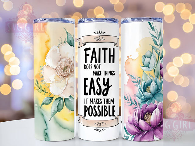 Bible Verse Tumbler, Faith Motivational Gift, Religious Sublimation, 20oz Tumbler Wrap, Christian Decor, Digital Download, Inspirational Drinkware Sublimation SvggirlplusArt 