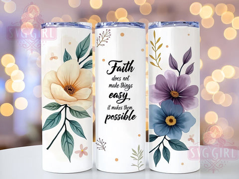 Bible Verse Tumbler, Faith Motivational Gift, Religious Sublimation, 20oz Tumbler Wrap, Christian Decor, Digital Download, Inspirational Drinkware Sublimation SvggirlplusArt 