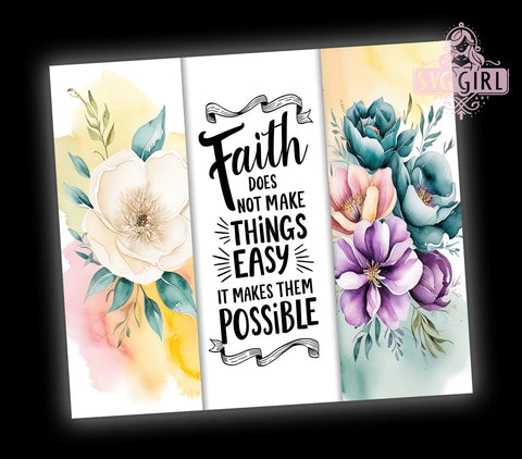 Bible Verse Tumbler, Faith Motivational Gift, Religious Sublimation, 20oz Tumbler Wrap, Christian Decor, Digital Download, Inspirational Drinkware Sublimation SvggirlplusArt 