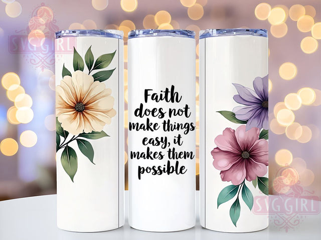 Bible Verse Tumbler, Faith Motivational Gift, Religious Sublimation, 20oz Tumbler Wrap, Christian Decor, Digital Download, Inspirational Drinkware Sublimation SvggirlplusArt 