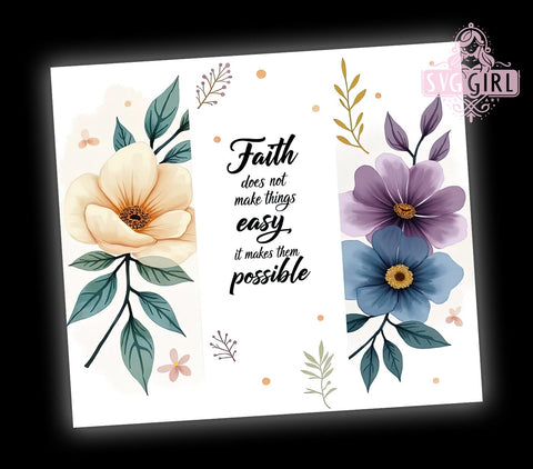 Bible Verse Tumbler, Faith Motivational Gift, Religious Sublimation, 20oz Tumbler Wrap, Christian Decor, Digital Download, Inspirational Drinkware Sublimation SvggirlplusArt 