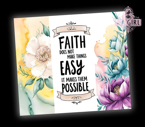 Bible Verse Tumbler, Faith Motivational Gift, Religious Sublimation, 20oz Tumbler Wrap, Christian Decor, Digital Download, Inspirational Drinkware Sublimation SvggirlplusArt 