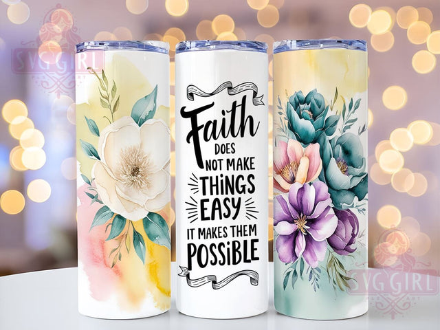 Bible Verse Tumbler, Faith Motivational Gift, Religious Sublimation, 20oz Tumbler Wrap, Christian Decor, Digital Download, Inspirational Drinkware Sublimation SvggirlplusArt 