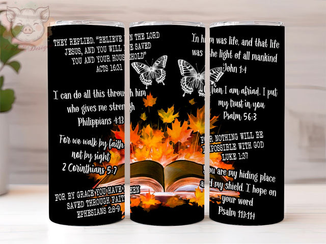 Bible Verses 20 oz Skinny Tumbler, Christian Tumbler, Affirmations Tumbler, Faith Tumbler PNG, Sublimation Design, Digital, Digital Download PNG Sublimation Lara' s Designs 