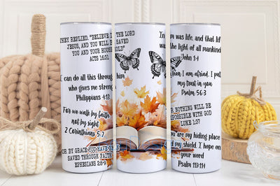 Bible Verses 20 oz Skinny Tumbler Christian Tumbler Wrap PNG Affirmations Tumbler, Faith Tumbler PNG, Religious Tumbler Design, Download Sublimation BouDesign 