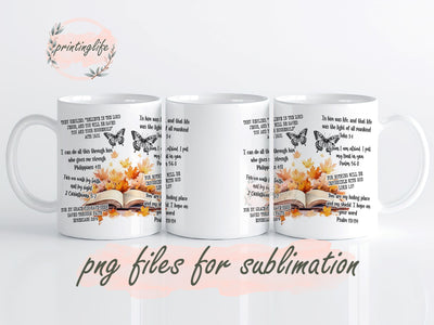Bible Verses Mug Wrap Design, Instant Digital Design Download Mug Wrap Design, Mug Design PNG Sublimation PrintingLife 