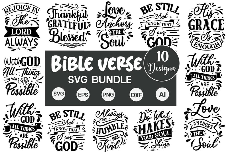 Bible Verses SVG Bundle, Religious Quotes Cut Files, SVGs,Quotes and ...