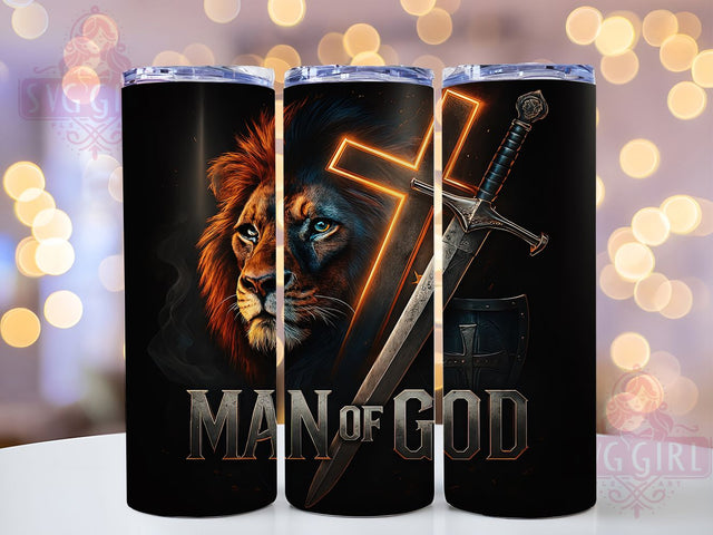 Biblical Lion Faith Tumbler Gift, Religious Gift Design, Faith Based Wrap, Biblical Lion Art, Christian Men Gift, Spiritual Lion Design, Scripture Tumbler Art Sublimation SvggirlplusArt 