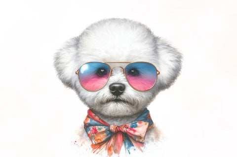 Bichon Frise Dog Watercolor Clipart Sublimation SVGista 