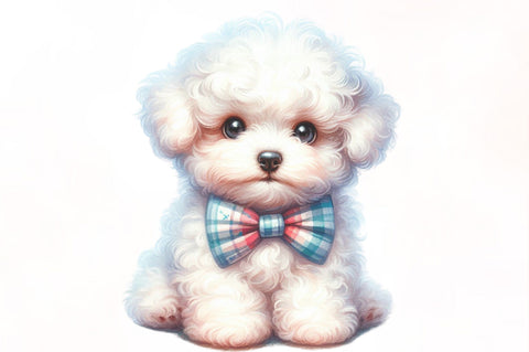 Bichon Frise Dog Watercolor Clipart Sublimation SVGista 
