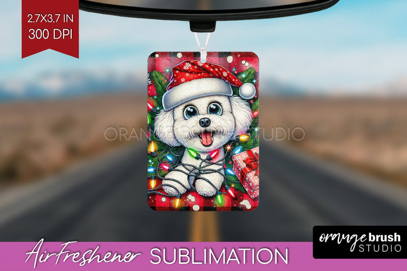 Bichon Frise Funny Christmas Dog Air Freshener Sublimation OrangeBrushStudio 