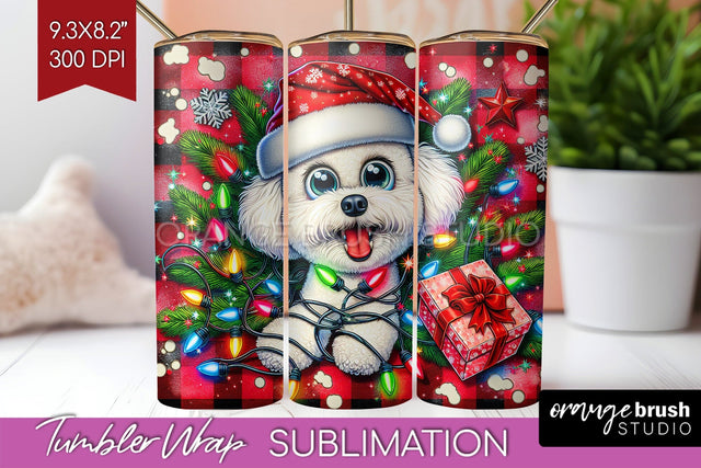 Bichon Frise Funny Christmas Dog Tumbler Wrap Sublimation OrangeBrushStudio 