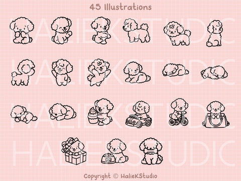 Bichon Frise SVG Design Set SVG HalieKStudio 