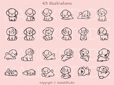 Bichon Frise SVG Design Set SVG HalieKStudio 