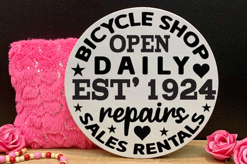 Bicycle shop open daily est 1924 repairs sales rentals SVG Angelina750 