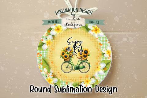 Bicycle Sunflowers Sublimation Wind Spinner Design Sublimation Ewe-N-Me Designs 