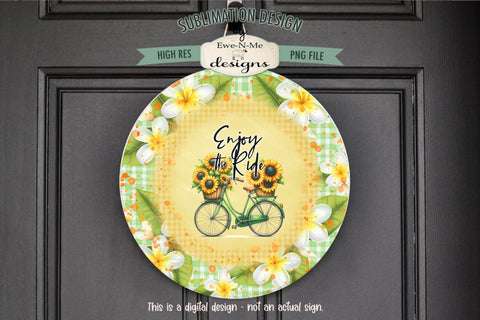 Bicycle Sunflowers Sublimation Wind Spinner Design Sublimation Ewe-N-Me Designs 
