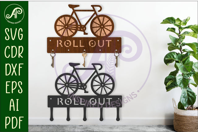 Bicycle themed Key holder designs SVG APInspireddesigns 