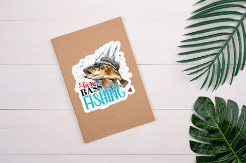 Big bass Fishing Sticker Design Sublimation Regulrcrative 
