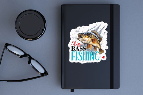 Big bass Fishing Sticker Design Sublimation Regulrcrative 
