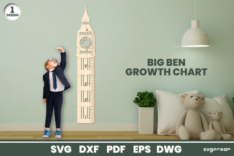 Big Ben Growth Chart Laser Cut SVG SvgOcean 
