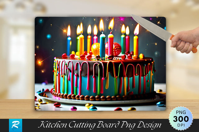 Big Birthday Cake Cutting Board Sublimation Regulrcrative 