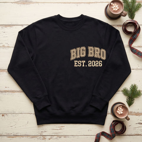 Big Bro EST 2026 Embroidery Design – Big Brother Announcement Varsity Lettering Machine Embroidery File Embroidery/Applique DESIGNS PatternFeed8 