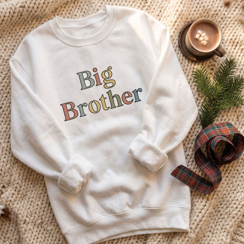 Big Brother Embroidery Design – Retro Colorful Big Brother Announcement Machine Embroidery File Embroidery/Applique DESIGNS PatternFeed8 