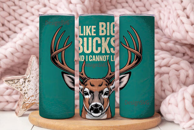 Big Bucks Hunting Tumbler Wrap Sublimation DesignSVG 