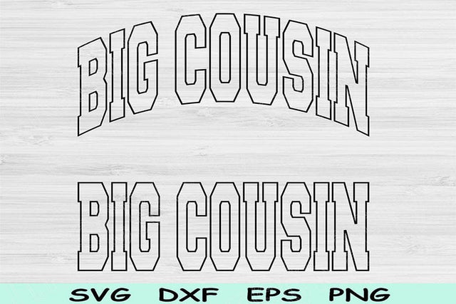 Big Cousin Svg Dxf Png Cut File, Cool Cousin Svg, Cousin Svg Files For Cricut, New Cousin Svg Block Text Shirt Sublimation Digital Design SVG TiffsCraftyCreations 