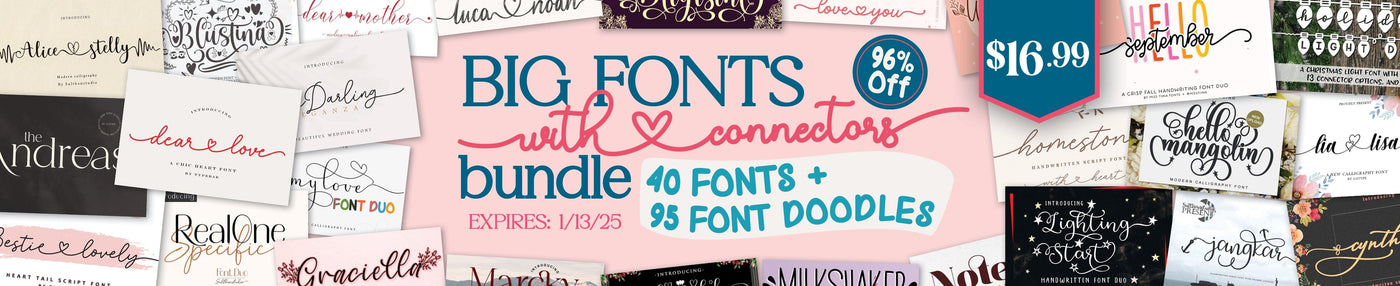 Big Fonts with Connectors Bundle