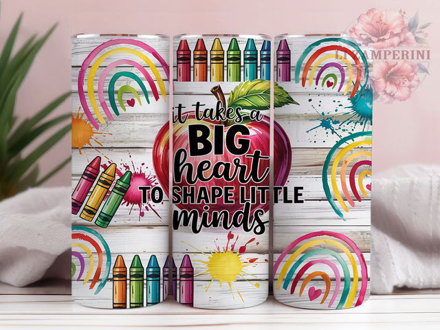 Big Heart Little Minds Teacher Tumbler Wrap, Big Heart Teacher, Little Minds Tumbler, 20oz Tumbler Wrap, Sublimation Design, Teacher Gift, Inspirational Teacher Tumbler Sublimation Li Zamperini 