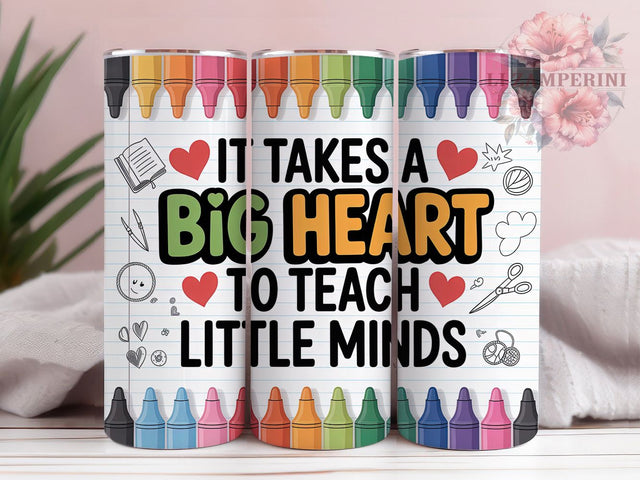 Big Heart Teacher 20oz Tumbler, Teaching Quote, Big Heart Design, Sublimation Wrap, 20oz Tumbler Design, Classroom Appreciation, Educator Gift Sublimation Li Zamperini 