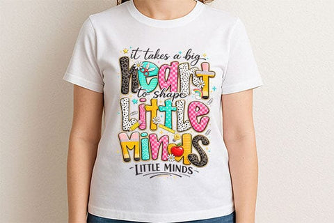 Big Hearts Shape Little Minds PNG | Teacher Quote Sublimation Design SVG BillahCrafts 