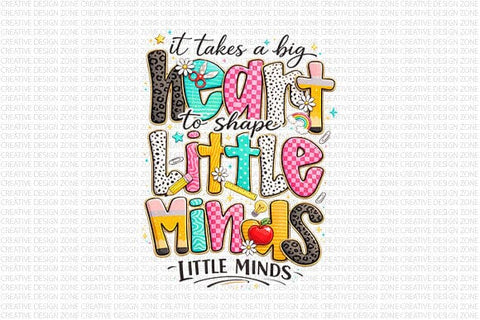 Big Hearts Shape Little Minds PNG | Teacher Quote Sublimation Design SVG BillahCrafts 