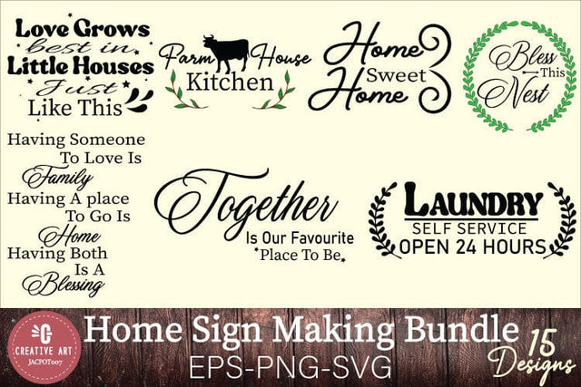Big Home Sign Making Bundle SVG jacpot007 