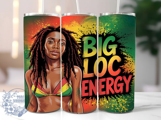 Big Loc Energy Afro Woman Melanin Queen Tumbler Wrap, Afro Woman Tumbler, Locs Hair Design, Melanin Queen PNG, 20oz Empowerment Wrap, Natural Hair Tumbler, Bold Afro Sublimation Sublimation ToriDesigns 