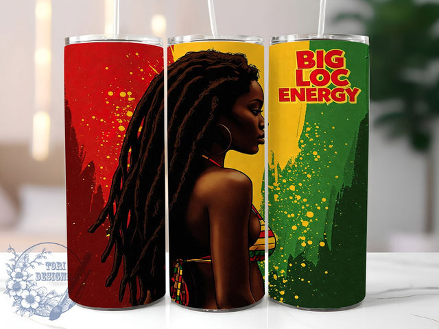 Big Loc Energy Afro Woman Melanin Queen Tumbler Wrap, Afro Woman Tumbler, Locs Hair Design, Melanin Queen PNG, 20oz Empowerment Wrap, Natural Hair Tumbler, Bold Afro Sublimation Sublimation ToriDesigns 
