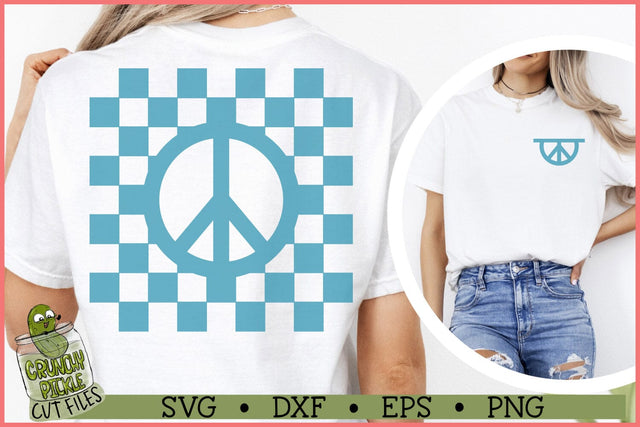 Big Peace Sign Checkerboard 2 SVG Files SVG Crunchy Pickle 